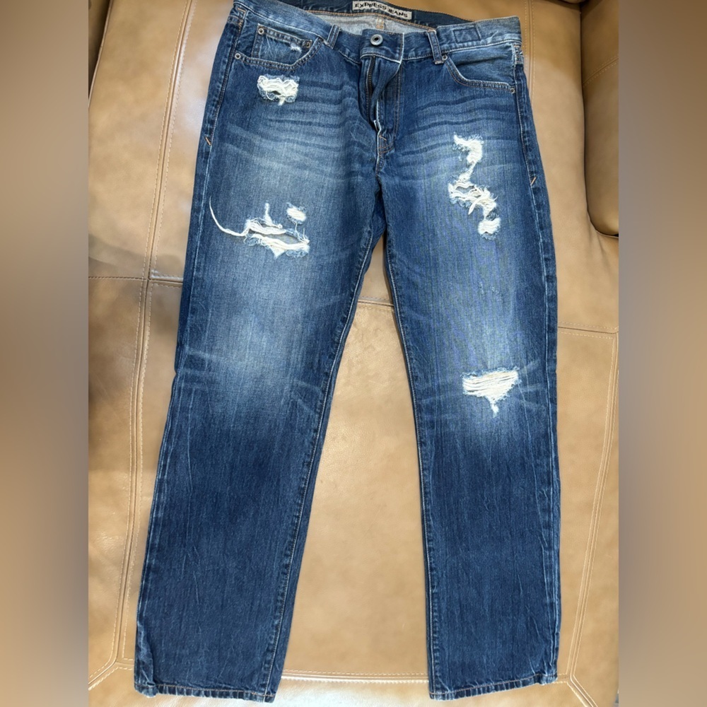 Express Blue Distressed Jeans